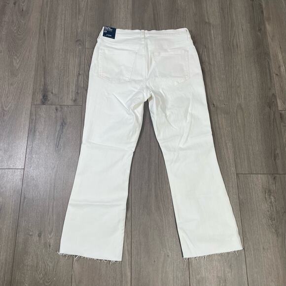 J Crew Mid Rise Flare Crop Cut Hem Signature Stretch Jeans US Women's 26 New - Picture 4 of 8